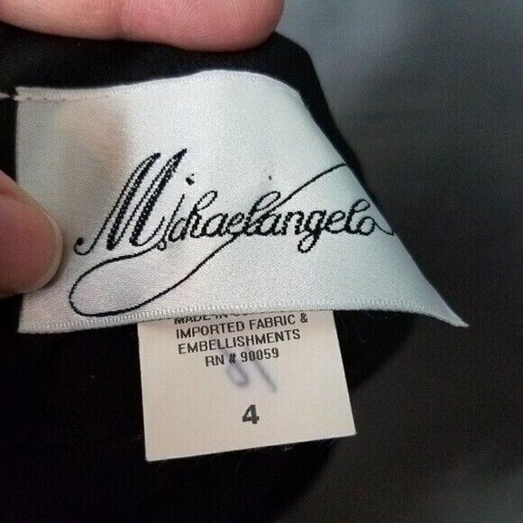 Michaelangelo Size 4 Black Bridesmaids Formal Prom Dress Long Style 8152DC - Picture 3 of 13